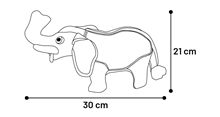 Elefant i textilmix 30cm